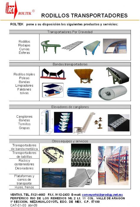 Transportadores y rodillos